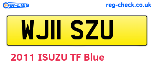 WJ11SZU are the vehicle registration plates.