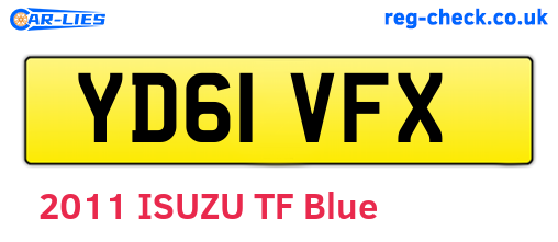 YD61VFX are the vehicle registration plates.