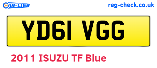 YD61VGG are the vehicle registration plates.