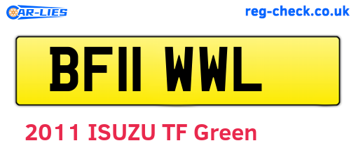 BF11WWL are the vehicle registration plates.