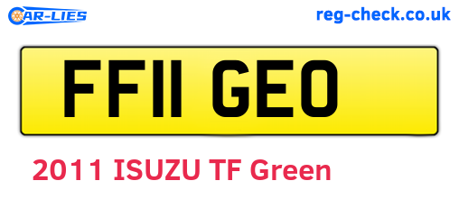 FF11GEO are the vehicle registration plates.