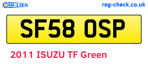 SF58OSP are the vehicle registration plates.
