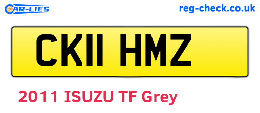 CK11HMZ are the vehicle registration plates.
