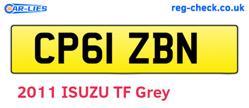 CP61ZBN are the vehicle registration plates.