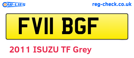 FV11BGF are the vehicle registration plates.