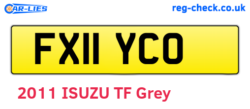 FX11YCO are the vehicle registration plates.