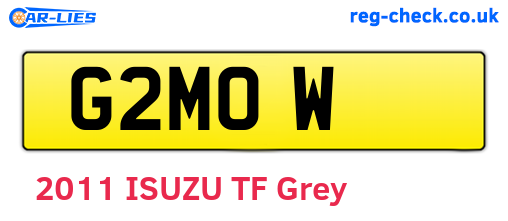 G2MOW are the vehicle registration plates.