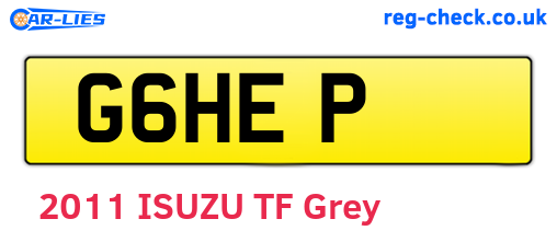 G6HEP are the vehicle registration plates.