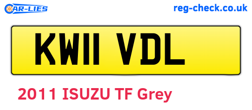 KW11VDL are the vehicle registration plates.