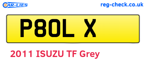 P8OLX are the vehicle registration plates.