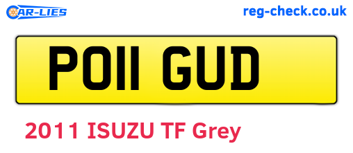 PO11GUD are the vehicle registration plates.