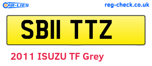 SB11TTZ are the vehicle registration plates.