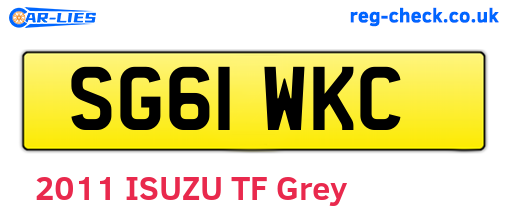 SG61WKC are the vehicle registration plates.