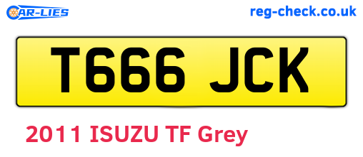 T666JCK are the vehicle registration plates.
