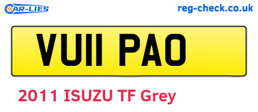 VU11PAO are the vehicle registration plates.