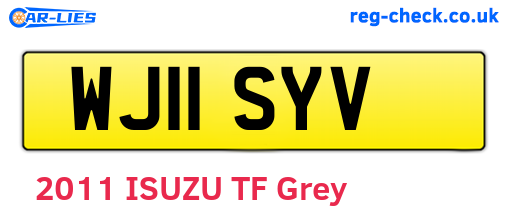 WJ11SYV are the vehicle registration plates.