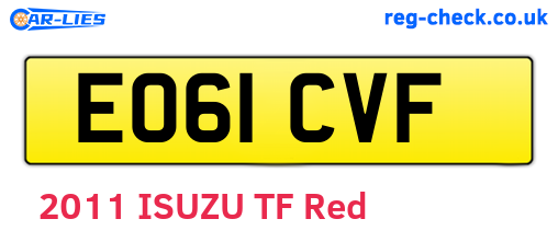 EO61CVF are the vehicle registration plates.