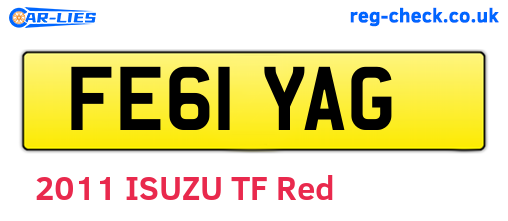 FE61YAG are the vehicle registration plates.