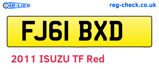 FJ61BXD are the vehicle registration plates.