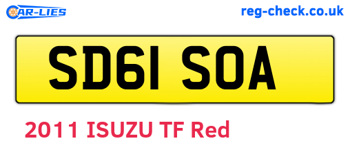 SD61SOA are the vehicle registration plates.