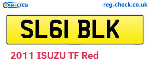 SL61BLK are the vehicle registration plates.