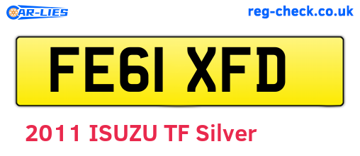 FE61XFD are the vehicle registration plates.
