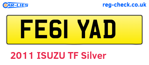 FE61YAD are the vehicle registration plates.