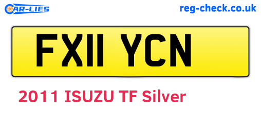 FX11YCN are the vehicle registration plates.