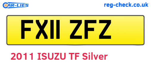 FX11ZFZ are the vehicle registration plates.