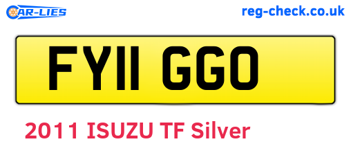 FY11GGO are the vehicle registration plates.