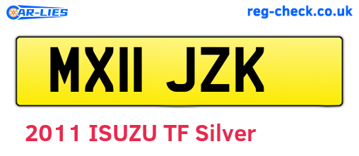 MX11JZK are the vehicle registration plates.