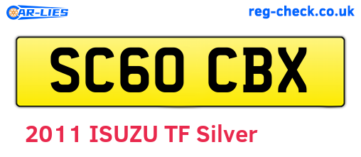 SC60CBX are the vehicle registration plates.