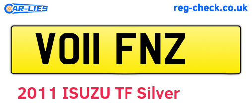 VO11FNZ are the vehicle registration plates.