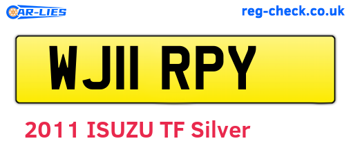 WJ11RPY are the vehicle registration plates.
