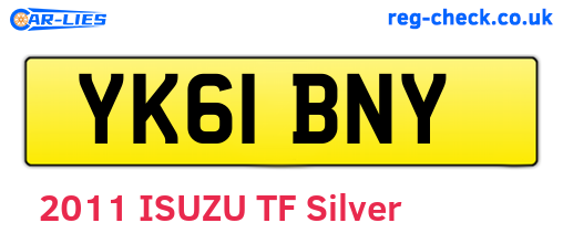 YK61BNY are the vehicle registration plates.