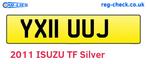 YX11UUJ are the vehicle registration plates.