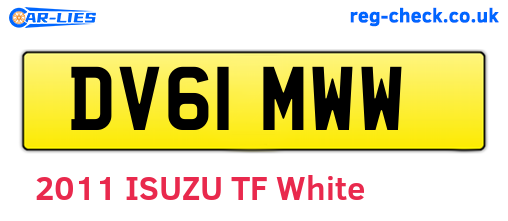 DV61MWW are the vehicle registration plates.