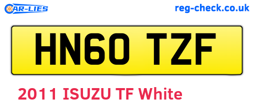 HN60TZF are the vehicle registration plates.