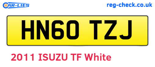 HN60TZJ are the vehicle registration plates.