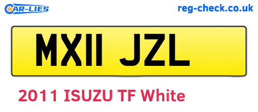MX11JZL are the vehicle registration plates.