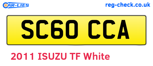 SC60CCA are the vehicle registration plates.
