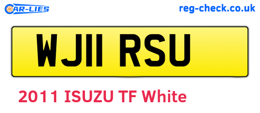 WJ11RSU are the vehicle registration plates.