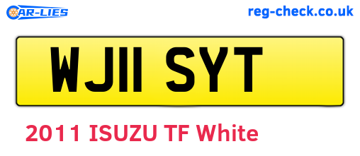 WJ11SYT are the vehicle registration plates.