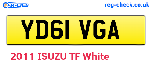 YD61VGA are the vehicle registration plates.