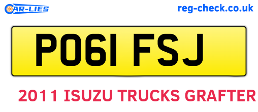 PO61FSJ are the vehicle registration plates.