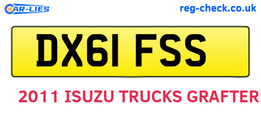 DX61FSS are the vehicle registration plates.
