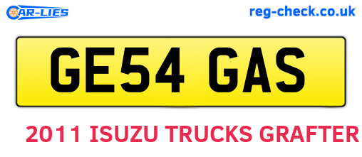 GE54GAS are the vehicle registration plates.