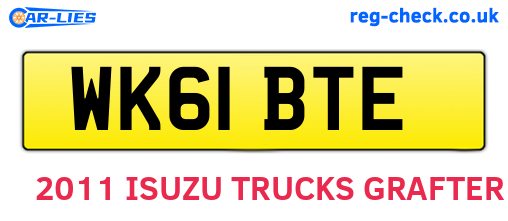 WK61BTE are the vehicle registration plates.