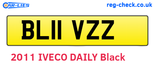 BL11VZZ are the vehicle registration plates.
