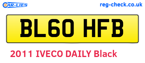 BL60HFB are the vehicle registration plates.